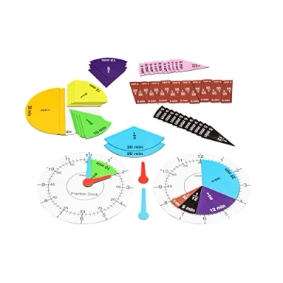 Imagen de WISSNER® aktiv lernen Fraction Clock con datos de tiempo y fracciones