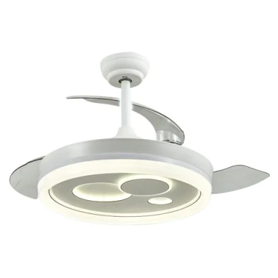 Imagen de wonderlamp Ventilador LED aspas retráctiles Raina Blanco 50W con 3 formas cirulares, CCT 3000 4000 6000K