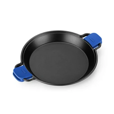 Imagen de MONIX Solid+ Paellera Antiadherente y Asas de Silicona, Aluminio, Negro Azul, 36 cm