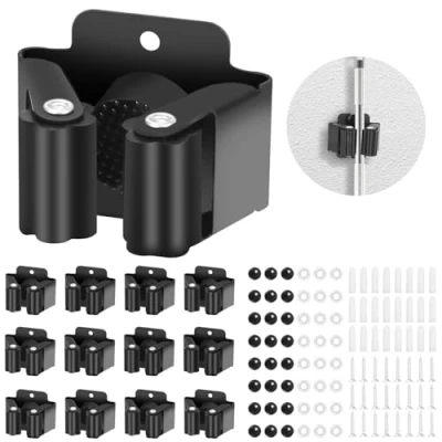 Imagen de FAOKZE Soporte Escobas,12 Piezas Fregonas,Colgador de Escobas,Colgador Fregonas,de Acero Inoxidable,Soporte Escobas Pared,para Colgar Escobas,para Hogar y Cocina Garajes