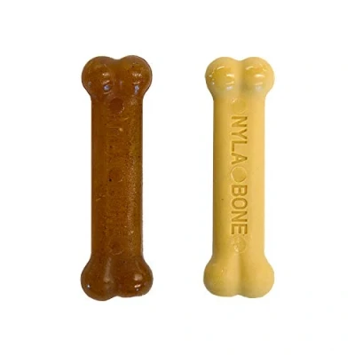 Imagen de Nylabone Kit para dentición de Cachorros, Pack Dos Huesos masticables higiene Dental, 1 Hueso Blando y Otro Duro, Cachorros hasta 7 Kilos 90.7 g