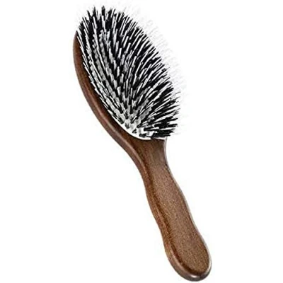 Imagen de Acca Kappa Pincel ovalado de madera Kotibé para extensiones pelo con cerdas jabalí y monofilamento nailon