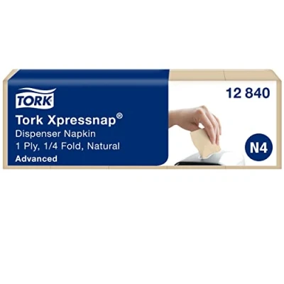 Imagen de Tork Xpressnap 12840 Servilleta reciclada/Recambios para el sistema N4 servilletero / 8 paquetes/Color natural
