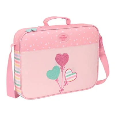 Imagen de BLACKFIT8 M385a, Cartera Extraescolares, Tejido Reciclable, Maletín Portatodo, Bandolera, Cómoda y Versátil, Calidad Resistencia, 38x6x28 Unisex niños, Rosa, Estándar