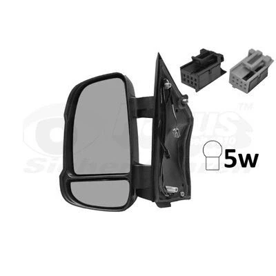 Imagen de espejo retrovisor Van Wezel 1651805 izquierda negro completo, convexo, para ajuste elect. espejo, calefactable, con sensor de temperatura,
