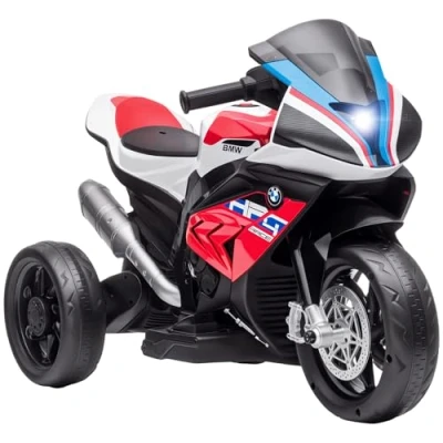 Imagen de HOMCOM Moto Eléctrica BMW HP4 para Niños de +18 Meses Motocicleta Batería 6V con Música USB Velocidad 2,5 km/h Avance y Retroceso Carga 30 kg 82,5x42x54 cm Rojo