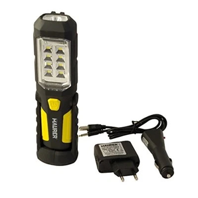 Imagen de MAURER 19041215 Linterna Recargable 8 Mas 1 Led Frontal (250 Lumenes), Multicolor