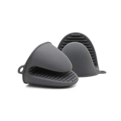 Imagen de Guantes de Horno Silicona Gruesa para ollas, Mini Manoplas Horno, Resistentes al Calor, Hornear, cocinar, Asar a la Parrilla (Gris)