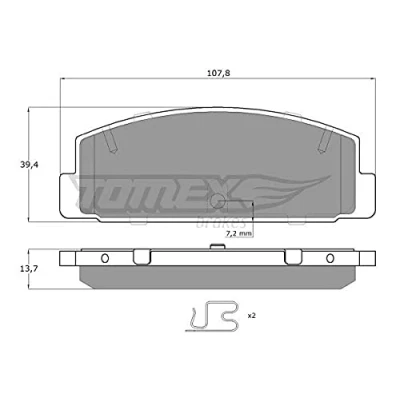 Imagen de TOMEX brakes TX 13 06 Juego de pastillas freno Eje trasero con accesorios MAZDA: 6 Berlina, Hatchback, Wagon