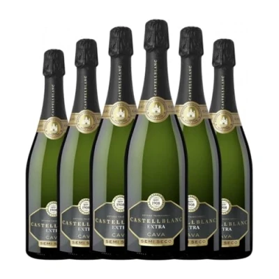 Imagen de Castellblanch Extra Semi Seco Dulce Cava 75 cl Espumoso blanco (Caja de 6 Botellas cl)
