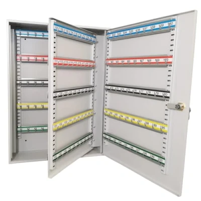 Imagen de LEOMAR Armario para Llaves, Caja con 200 Ganchos, de Chapa Acero, Tiras Ganchos Ajustables, Montaje en Pared, Cerradura, Material Montaje, 12 x 39 52 cm