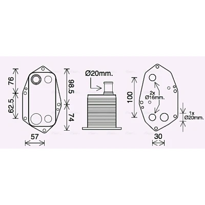 Imagen de PRASCO BW3571 Radiador de Aceite BMW: 3 Berlina, X5, 5 Berlina