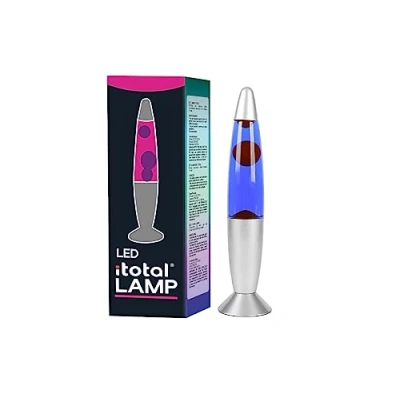 Imagen de I TOTAL Lámpara de lava LED con calentador cera, sin bombilla (CERA VIOLETA BASE PLATEADA)