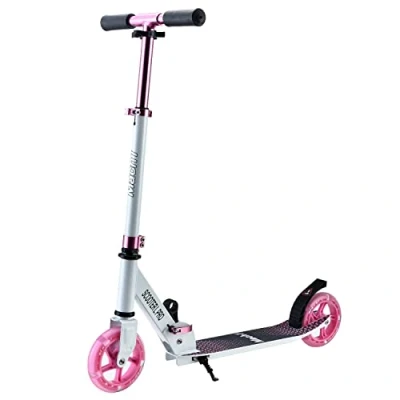 Imagen de Mach1 Kick Scooter Patinete de aluminio (145 mm, con luz LED, plegable), color blanco y azul