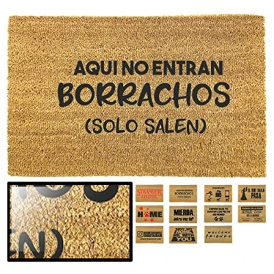 Imagen de LucaHome Felpudo Entrada casa Original y Divertido de Coco Natural borrachos 40x70 Ideal para Puertas Exteriores Cubiertas, pasillos entradas hogares