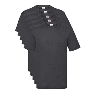 Imagen de Fruit of the Loom Valueweight 5 Pack Camiseta, Gris (Dark Heather Grey HD), Medium (Pack de 5) para Hombre
