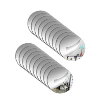Imagen de TAIANJI 20 Piezas Espejos Adhesivos, Redondo de Espejo Hojas Autoadhesivas Redondos para La Decoración Artesanal Pegatinas Pared 3D (8 X 8cm)