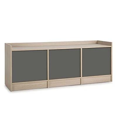 Imagen de Mueble TV Moscú 3 Puertas, Color Roble/Gris, 139 cm (Ancho) 40 (Profundo) 54 (Altura)