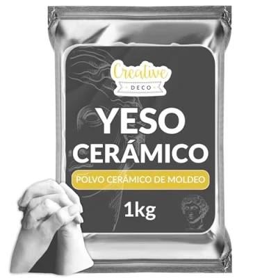 Imagen de Creative DECO Yeso Cerámico en Polvo Blanco 1 kg Masa de Moldeo para Modelar Inodoro Manualidades Artesanía Modelado Decoración Bricolaje Escultura