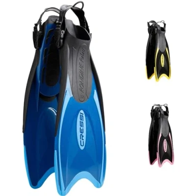 Imagen de Cressi Palau Fins Aletas Largas Ajustables Niños para Bucear y Nadar, Azul/Azul Claro Largas, XXS/XS (32/35)