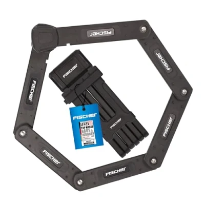 Imagen de Fischer Schloss Candado Plegable, Unisex Adulto, Negro, 85 cm