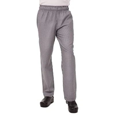 Imagen de Chef Works NBCP Small Checks Basic Baggy Pants, Black/White, X Large by
