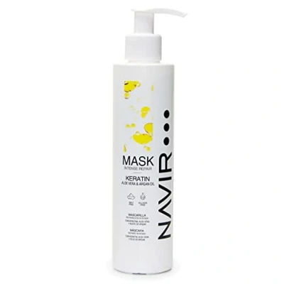 Imagen de NAVIR Profesional Mascarilla pelo seco y dañado con Keratina, Aloe Vera Aceite de Argán 200ml