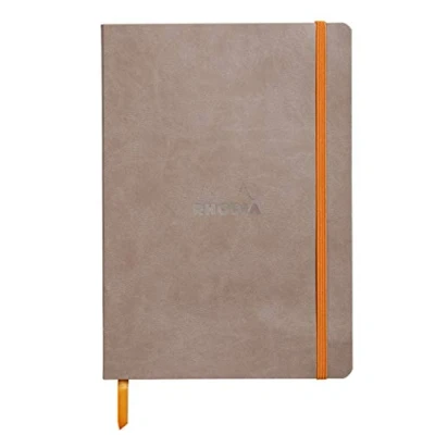 Imagen de RHODIA 117404C Carnet Souple Taupe A5 Ligné 160 pages Papier Clairefontaine Ivoire 90 g/m² Marque Page, Fermeture Élastique Couverture Simili Cuir Collection Rhodiarama: 28
