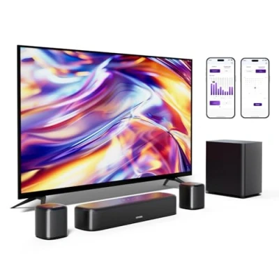 Imagen de ULTIMEA 5.1ch Barra de Sonido TV, Soundbar y 2 Altavoces Surround, Control por Aplicación, TV con Subwoofer, Bluetooth 5.3, Opt/AUX, Potencia Máxima 250W, Aura A30
