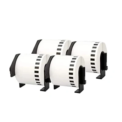 Imagen de Doree DK 22205 DK22205 Rollo de etiquetas (continuo),62mm x 30,48m,para Brother P Touch QL 500 500A 500BS 500BW (4 paquetes)