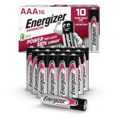 Imagen de Energizer Advanced Pilas AAA Alcalinas de 1,5 V Paquete 16 Larga Duración, Alta Potencia