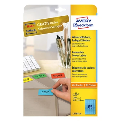 Imagen de Avery Dennison Zweckform Paquete de 1300 etiquetas despegables, azul