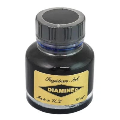 Imagen de Diamine Registrar&#039;s Tinta embotellada (30 ml), color azul y negro