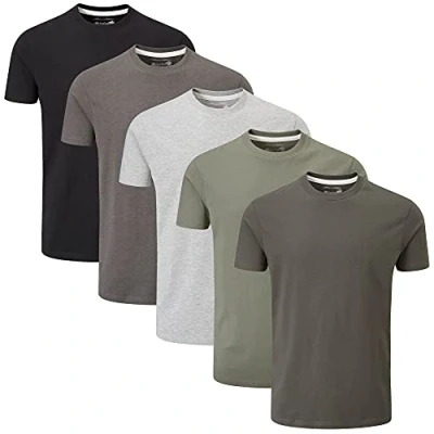 Imagen de Charles Wilson Paquete 5 Camisetas Cuello Redondo Lisas (3X Large, Monochrome)