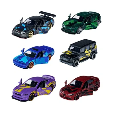 Imagen de Majorette Edición Limitada 8 6 Modelos de Coches Camuflaje, Incluye Cartas coleccionables, Juguete Metal, con Rueda Libre y suspensión, niños niñas a Partir 3 años