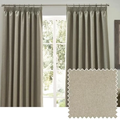 Imagen de furn. Muebles. Par de Cortinas Opacas con Pliegues Tipo lápiz Dawn Natural 229x229cm