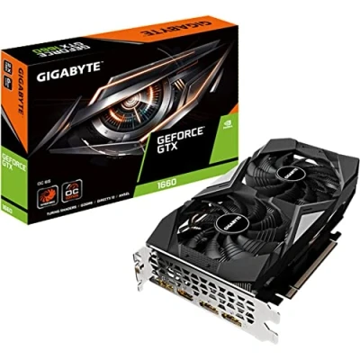 Imagen de Gigabyte Technology GV N1660 VGA, OC 6GD, Negro/ Plata