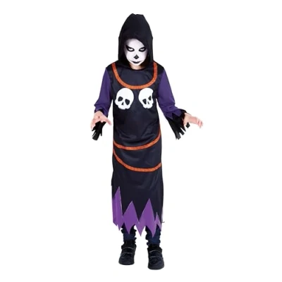 Imagen de Rubies Disfraz Skull Nocturno para niños, Jumpsuit impreso con luz, Oficial halloween, carnaval, navidad y cumpleaños