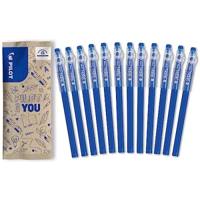 Imagen de PILOT Caja de 12 Bolígrafos FriXion Ball Stick Tinta gel borrable Azul Punta Media