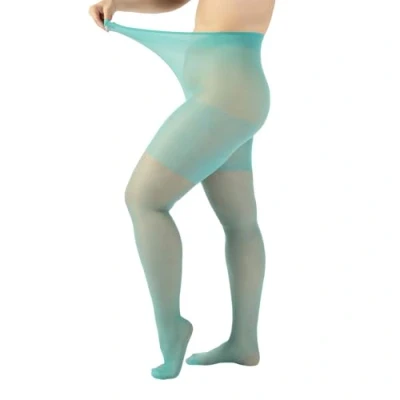 Imagen de Calzitaly Sheer PLUS SIZE Tights 20 DEN Medias, Mujer, Talla: XL, Turquoise