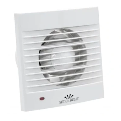 Imagen de BEL AIR HOME Extractor para Baño 15W Gravana en Blanco Silencioso y Potente Válido Boca de 100mm Policarbonato 15,9x15,9x8,1 cm Flujo Aire 120m3/h