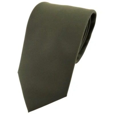 Imagen de TigerTie Corbata verde oscuro oliv monocromo