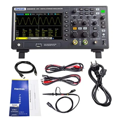 Imagen de Hantek DSO2D10 Digital Osciloscopio 2 Canales 1GSa/S Almacenamiento 100 MHZ Banda ancha Mano