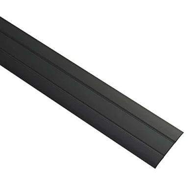 Imagen de Gedotec perfil de transición aluminio autoadhesivo plano, listón suelo con ancho 37 mm, compensación negro anodizado, cobertura 200 cm, 1 pieza