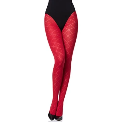 Imagen de Merry Style Medias Opacas para mujeres con Estampado Pantys dibujos Lencería liguero Sexy Mujer MS 328 60 DEN (Rojo, L)