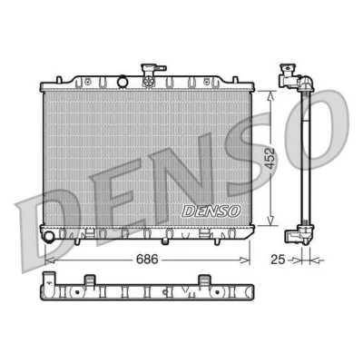 Imagen de DENSO DRM46007 Radiador, refrigeración del motor Aluminio 452 686 25 NISSAN: X Trail