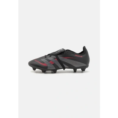 Imagen de adidas Predator League Fold Over Tongue Soft Ground Football Boots, Botas de fútbol Unisex Adulto, Core Black/Grey Four/Lucid Red, 42 EU