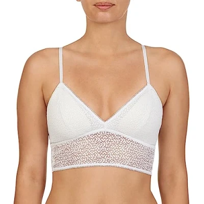 Imagen de DKNY Women&#039;s Modern Lace Racerback Longline Bralette, poplin White, Small