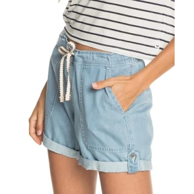 Imagen de Roxy Milady Beach Short Vaquero Elástico Para Mujer Elástico, Mujer, light blue, S