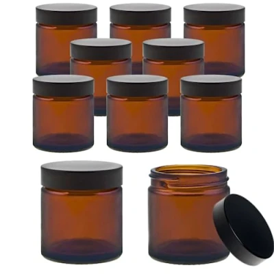 Imagen de Viva Haushaltswaren Pequeñas de Cristal (10 Tiegel 60 ml/pomada Tiegel/Crema marrón Cristal, Incluye Etiquetas